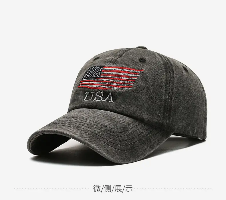 Men Faded USA Embroidered Baseball Cap — feature 9