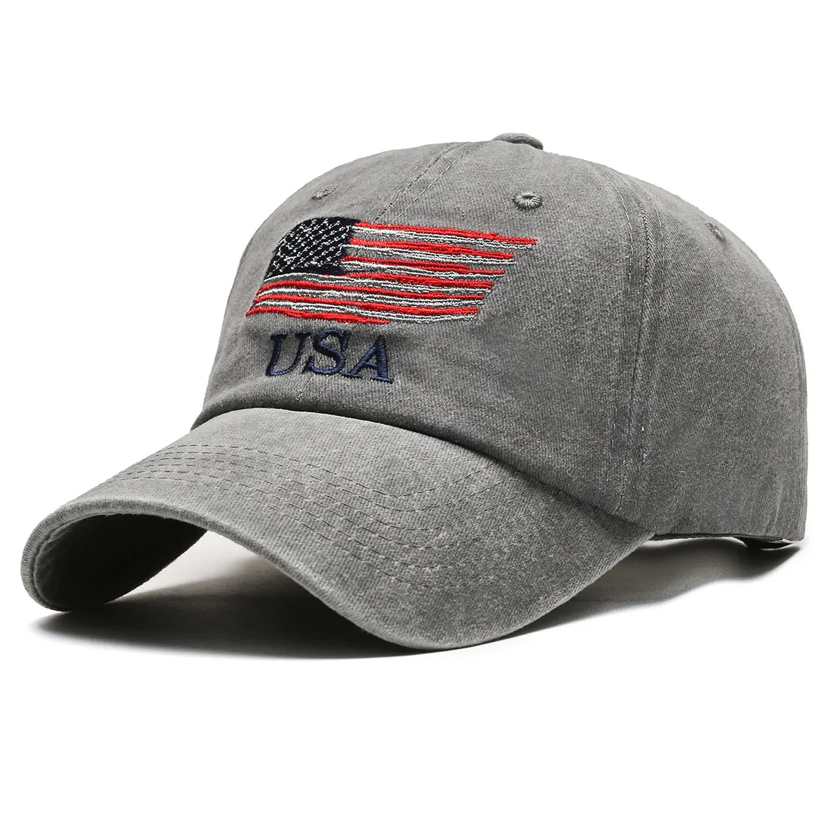Men Faded USA Embroidered Baseball Cap - Image 3