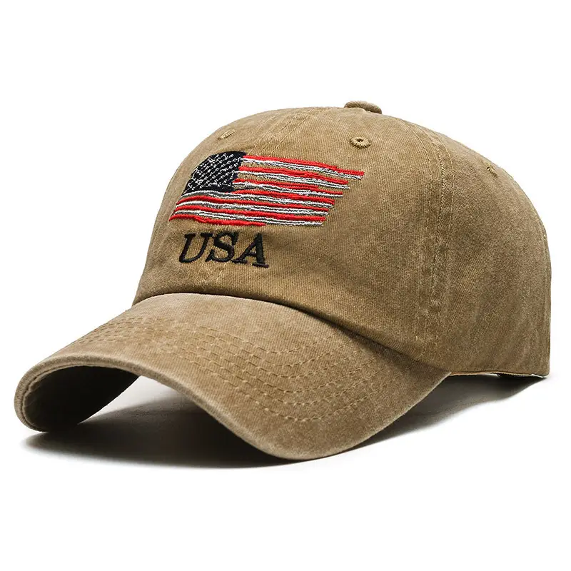 Men Faded USA Embroidered Baseball Cap - Image 4