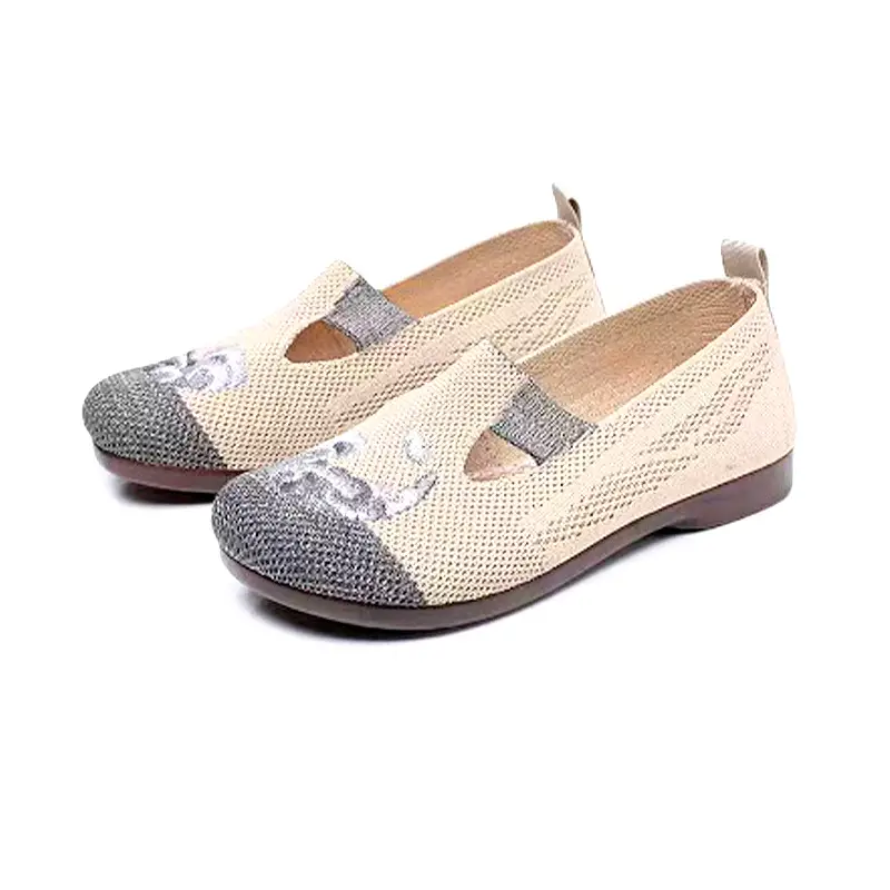 2026 New Style Old Beijing Cloth Shoes, Non-Slip Soft Sole, Shallow Mouth Single Shoes for Middle-Aged and Elderly Mothers, Casual and Comfortable Embroidered Mesh Shoes - Image 8