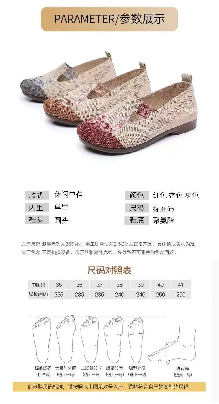 2026 New Style Old Beijing Cloth Shoes, Non-Slip Soft Sole, Shallow Mouth Single Shoes for Middle-Aged and Elderly Mothers, Casual and Comfortable Embroidered Mesh Shoes — feature 3
