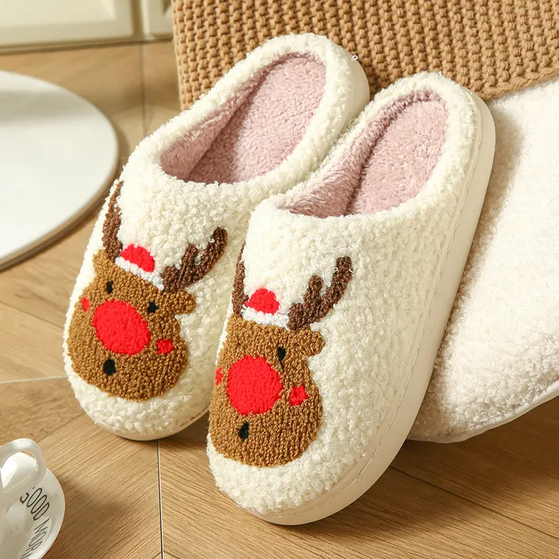 2025 Heart-Shaped Warm Plush Cotton Slippers for Men Women - Image 6
