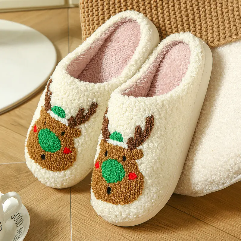 2025 Heart-Shaped Warm Plush Cotton Slippers for Men Women - Image 7