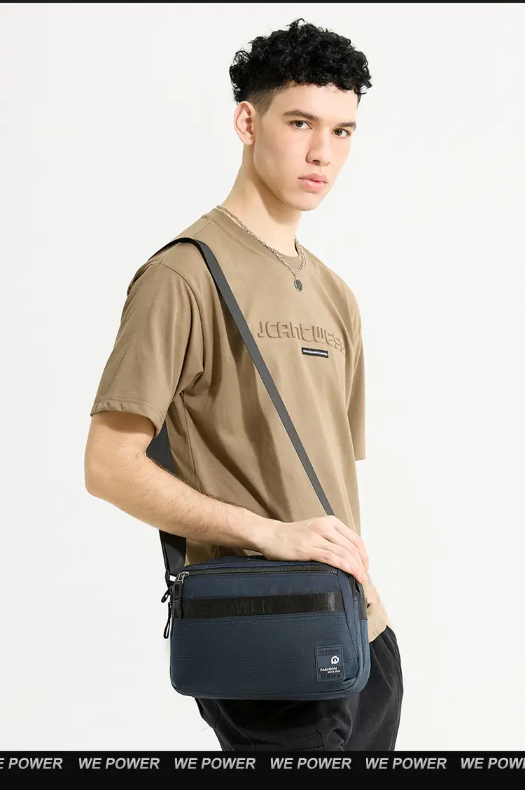 Men's Navy Blue Crossbody Shoulder Bag WEPOWER — feature 4