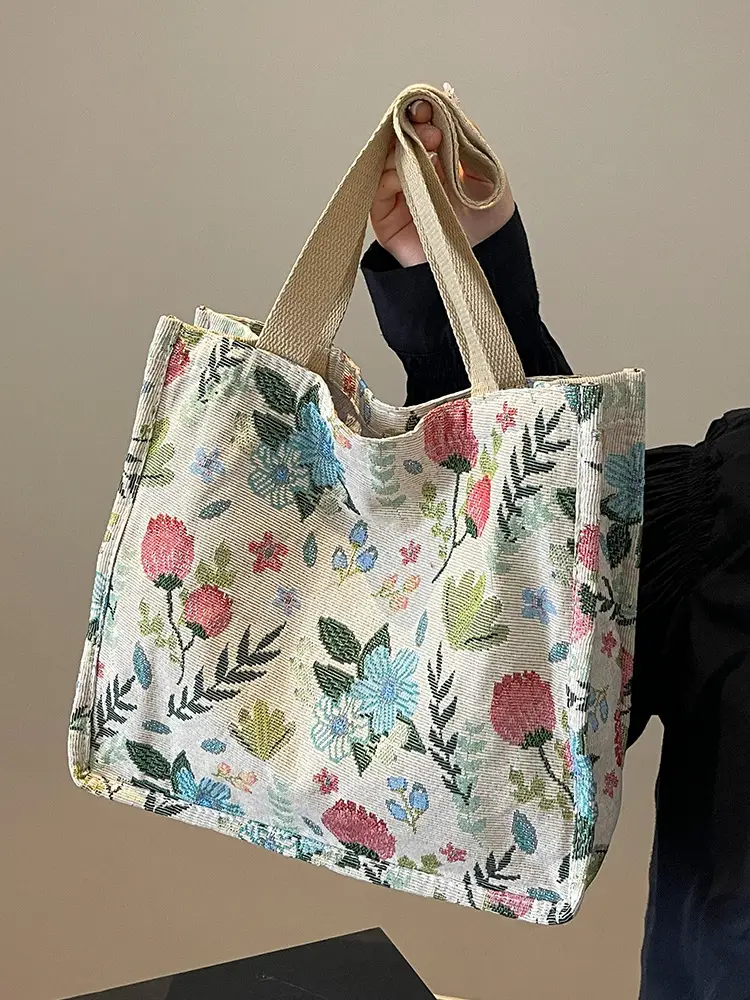 Large Floral Print Women's Commuter Tote Bag - Image 7
