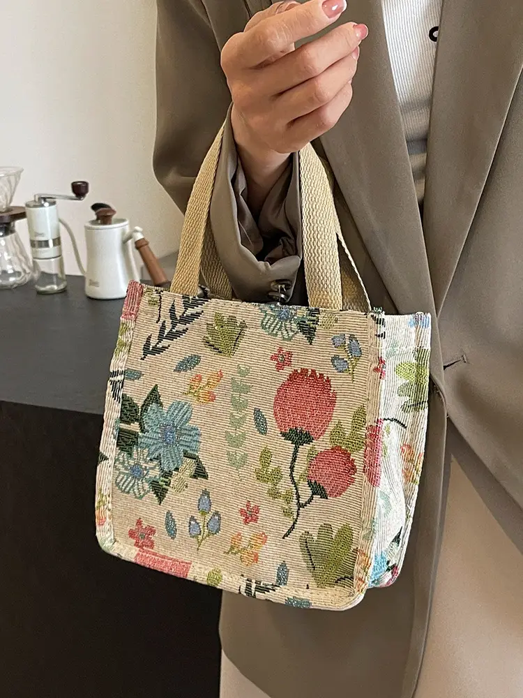 Large Floral Print Women's Commuter Tote Bag - Image 8