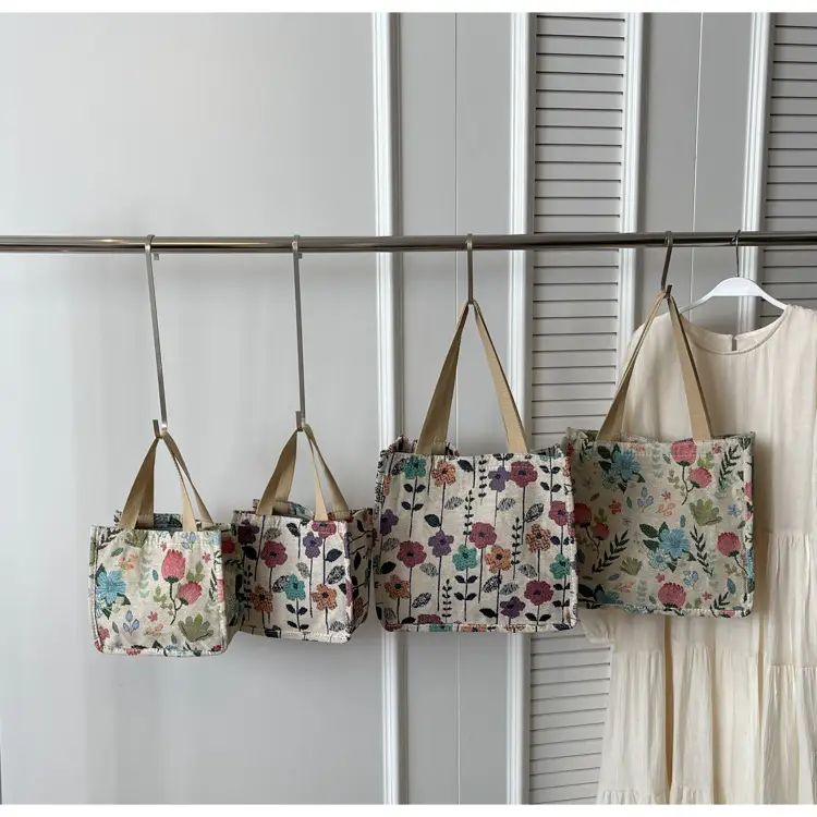 Large Floral Print Women's Commuter Tote Bag — feature 10
