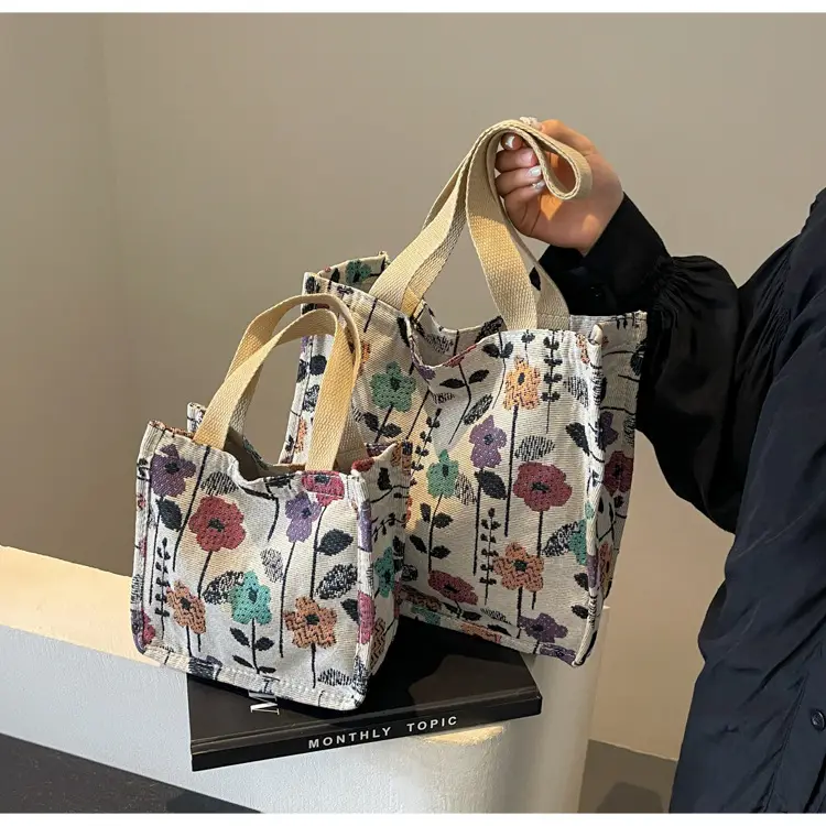 Large Floral Print Women's Commuter Tote Bag — feature 22