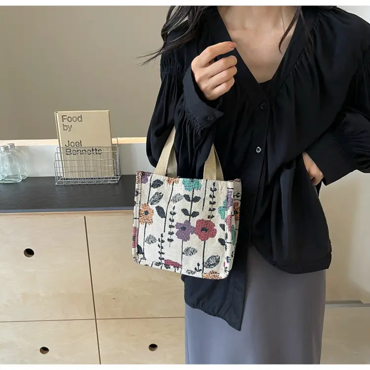 Large Floral Print Women's Commuter Tote Bag — feature 32