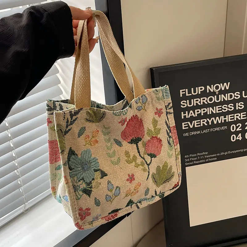 Large Floral Print Women's Commuter Tote Bag - Image 2