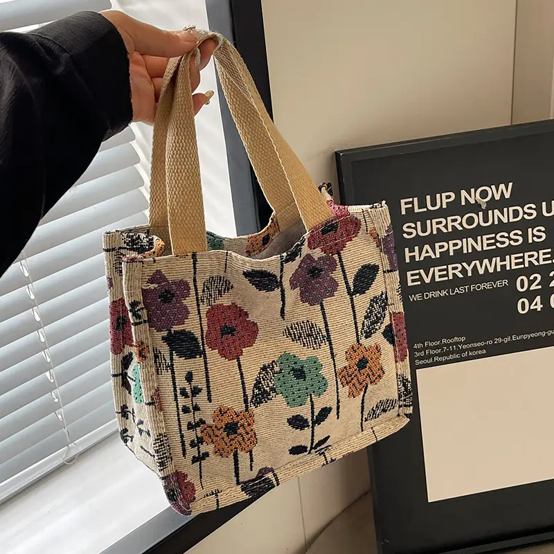 Large Floral Print Women's Commuter Tote Bag - Image 3