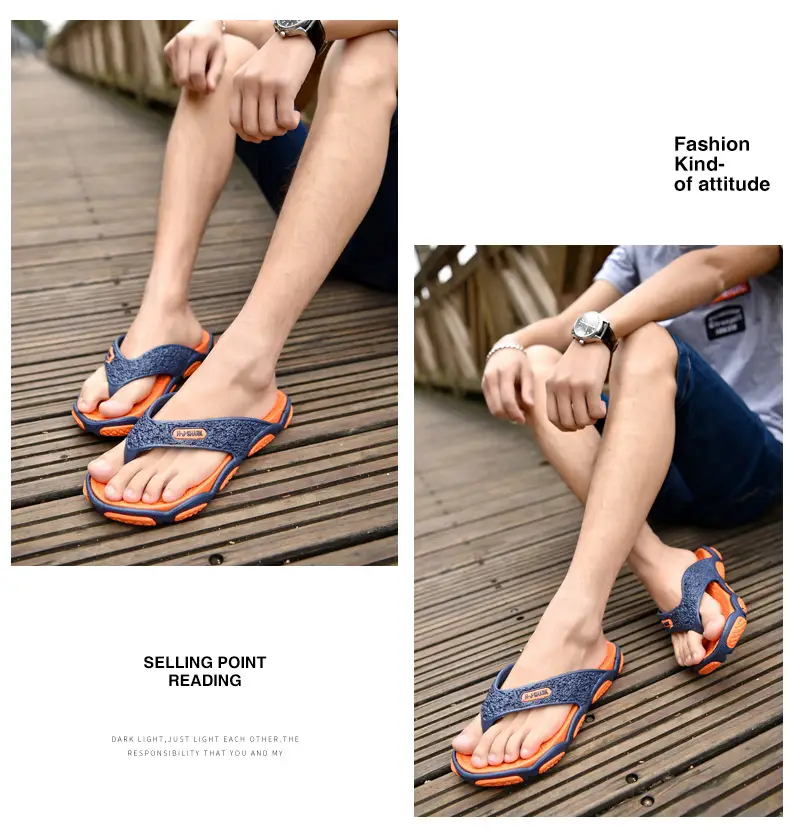 plus size Flip-flops Men's Summer Outer Wear Beach Slippers Casual Two-color Foreign Trade Slippers Men's Cross-border Slippers Men's — feature 39