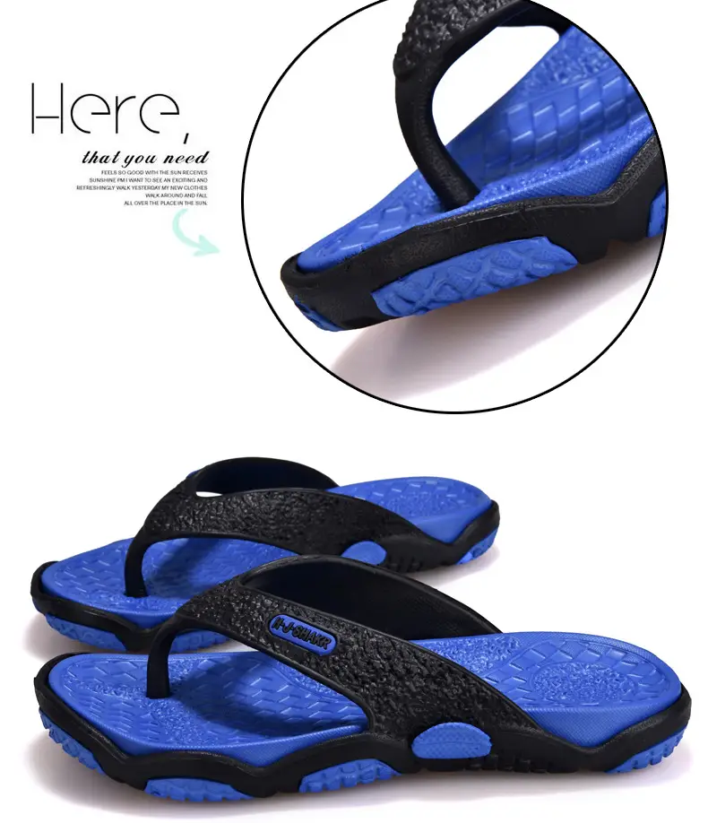 plus size Flip-flops Men's Summer Outer Wear Beach Slippers Casual Two-color Foreign Trade Slippers Men's Cross-border Slippers Men's — feature 4