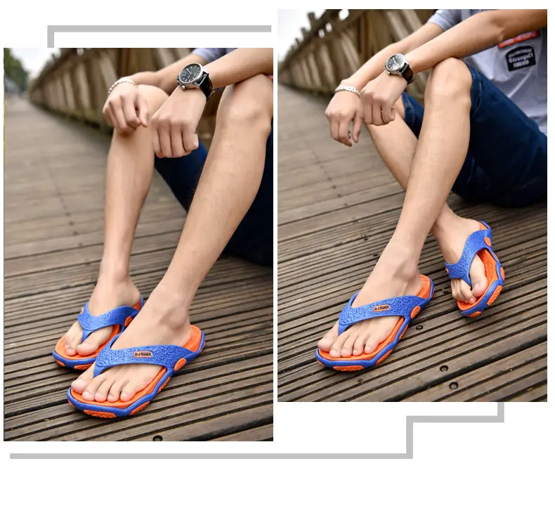 plus size Flip-flops Men's Summer Outer Wear Beach Slippers Casual Two-color Foreign Trade Slippers Men's Cross-border Slippers Men's — feature 45