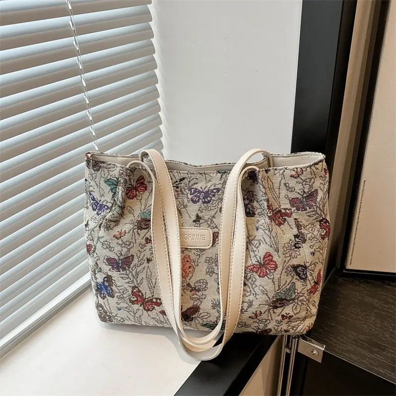 Large Floral Print Shoulder Bag for Women - Image 3
