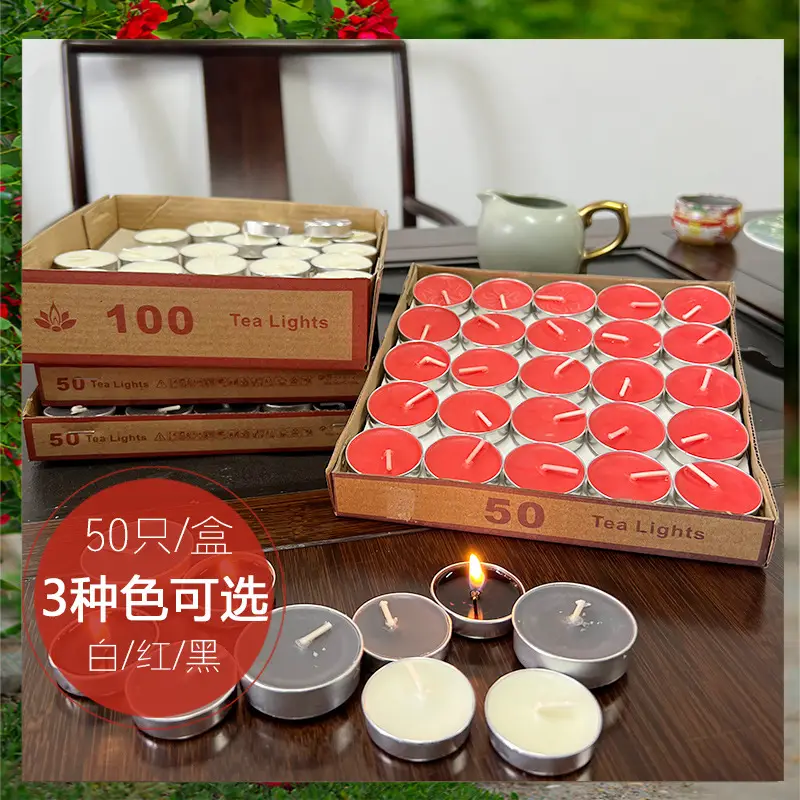 Smokeless and Odorless Candle Household Tea Wax Natural Environmentally Friendly Health 2-8 Hours Restaurant Heating Small Candle Warm Tea Wax