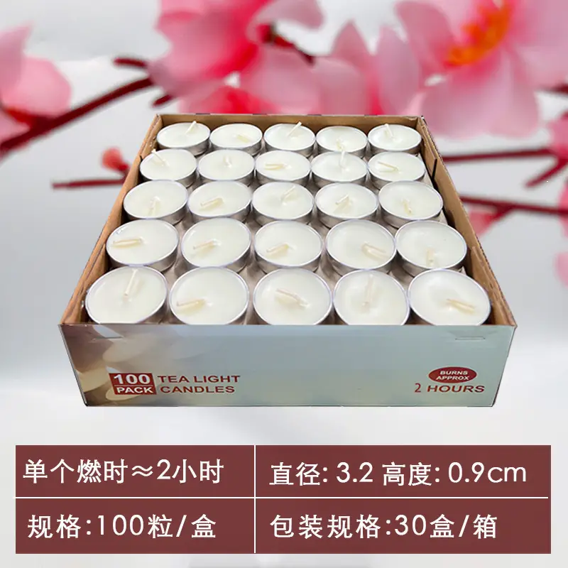 Smokeless and Odorless Candle Household Tea Wax Natural Environmentally Friendly Health 2-8 Hours Restaurant Heating Small Candle Warm Tea Wax