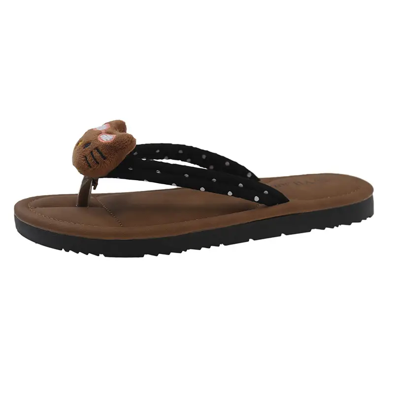 2024 Cartoon Cat Flat Flip Flops Women Plus Size - Image 2