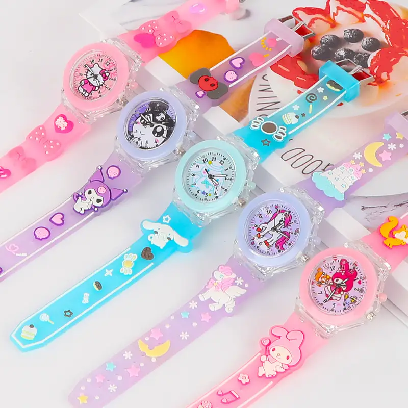 Sanrio Unicorn Cartoon Watch for Girls Pink Crystal Band - Image 9