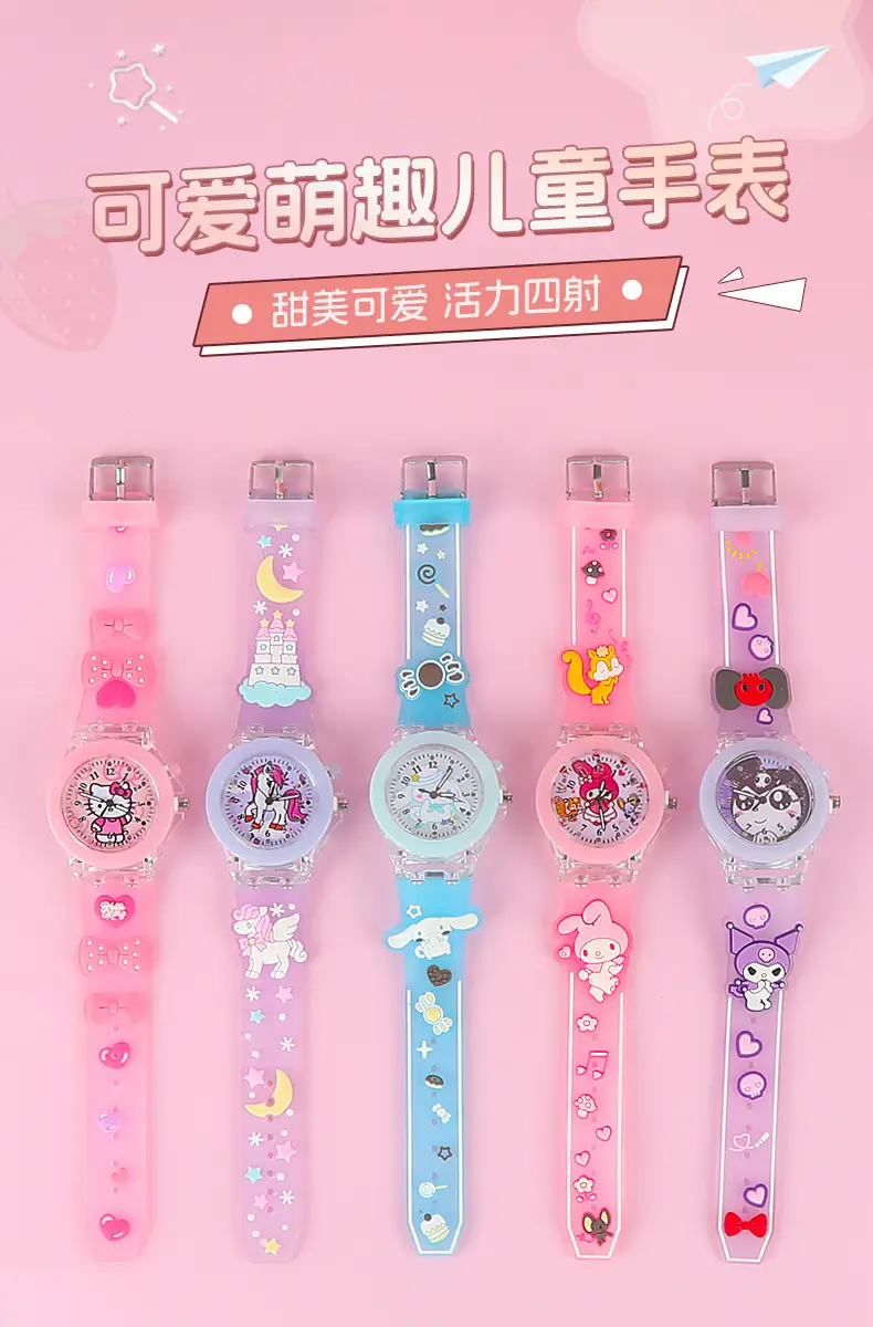 Sanrio Unicorn Cartoon Watch for Girls Pink Crystal Band — feature 1