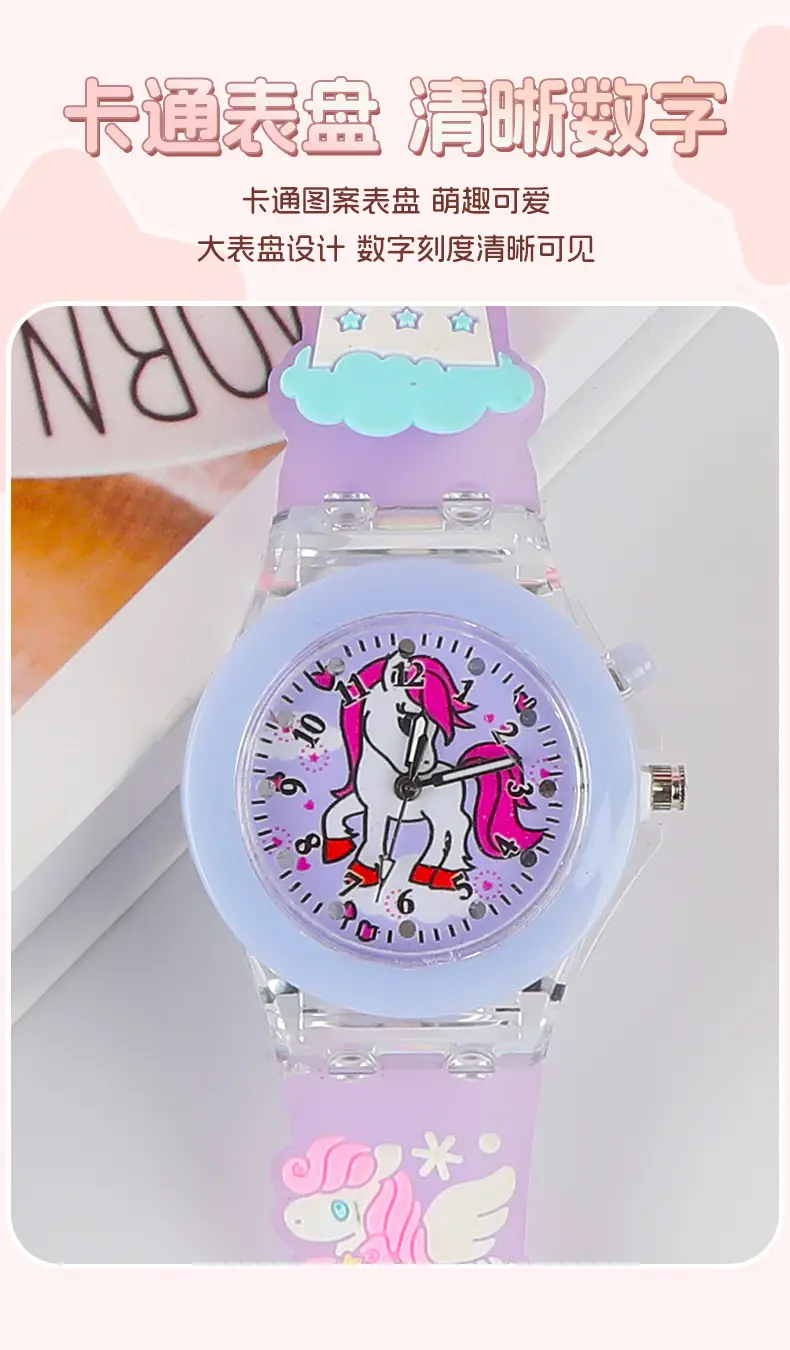 Sanrio Unicorn Cartoon Watch for Girls Pink Crystal Band — feature 7