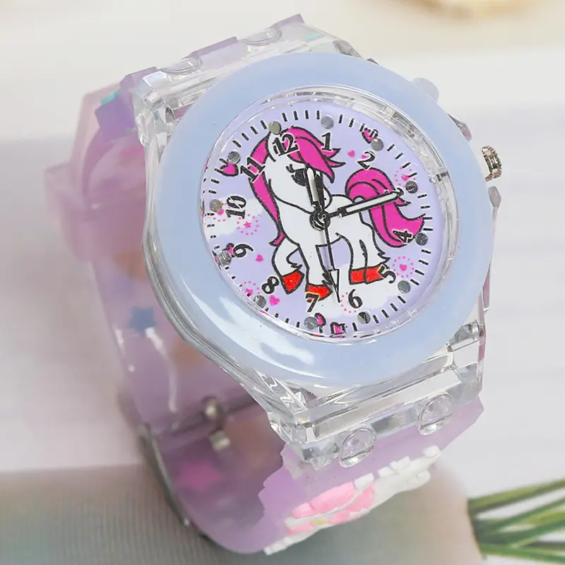 Sanrio Unicorn Cartoon Watch for Girls Pink Crystal Band - Image 5