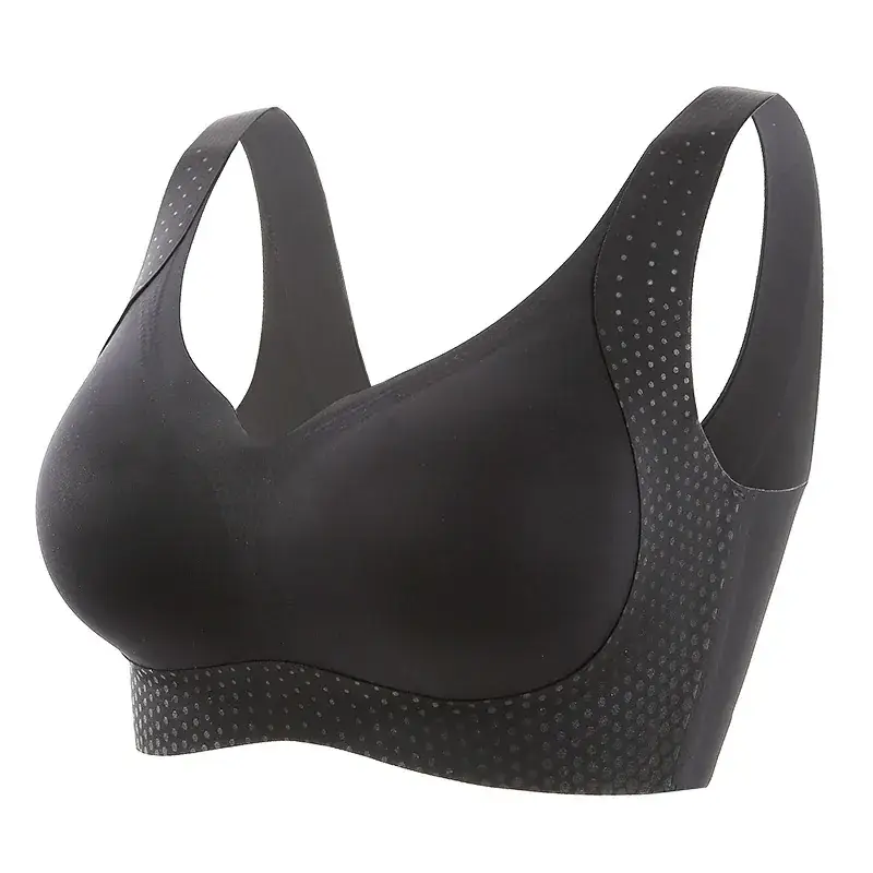 Traceless Women's Chest Pull-Up Bra Black Gold Soundwave - Image 3
