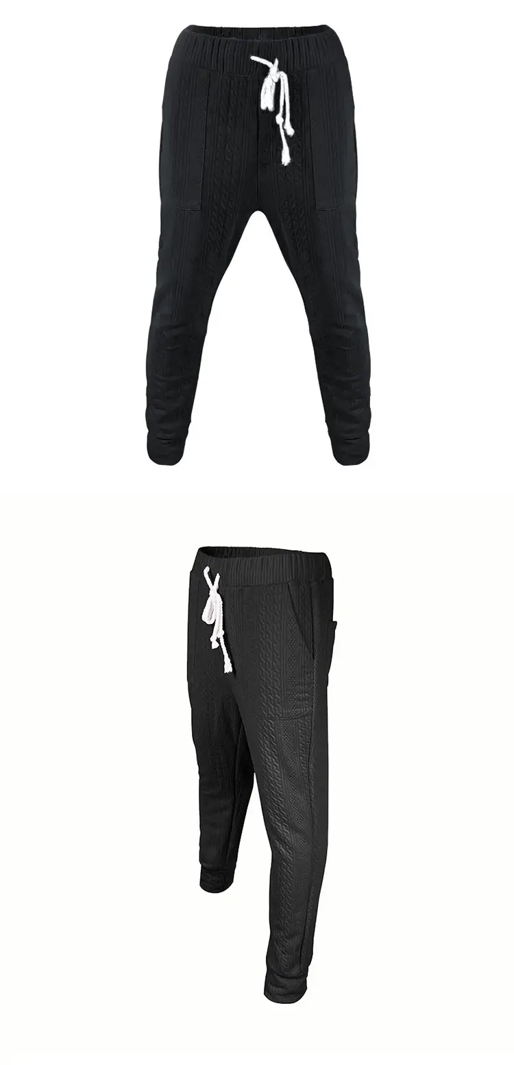 Men's Jacquard Drawstring Pants Large Casual Set — feature 10