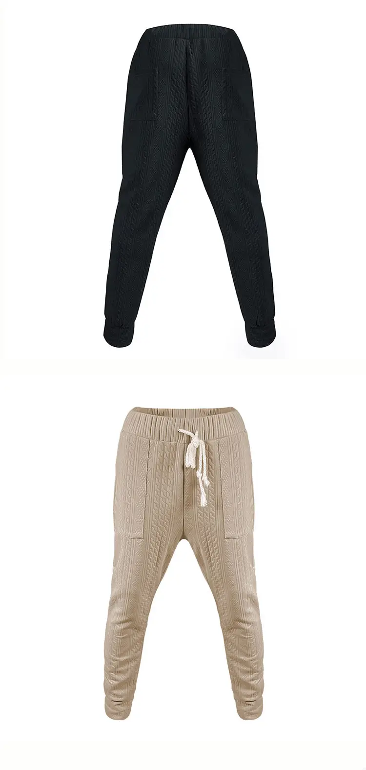 Men's Jacquard Drawstring Pants Large Casual Set — feature 11
