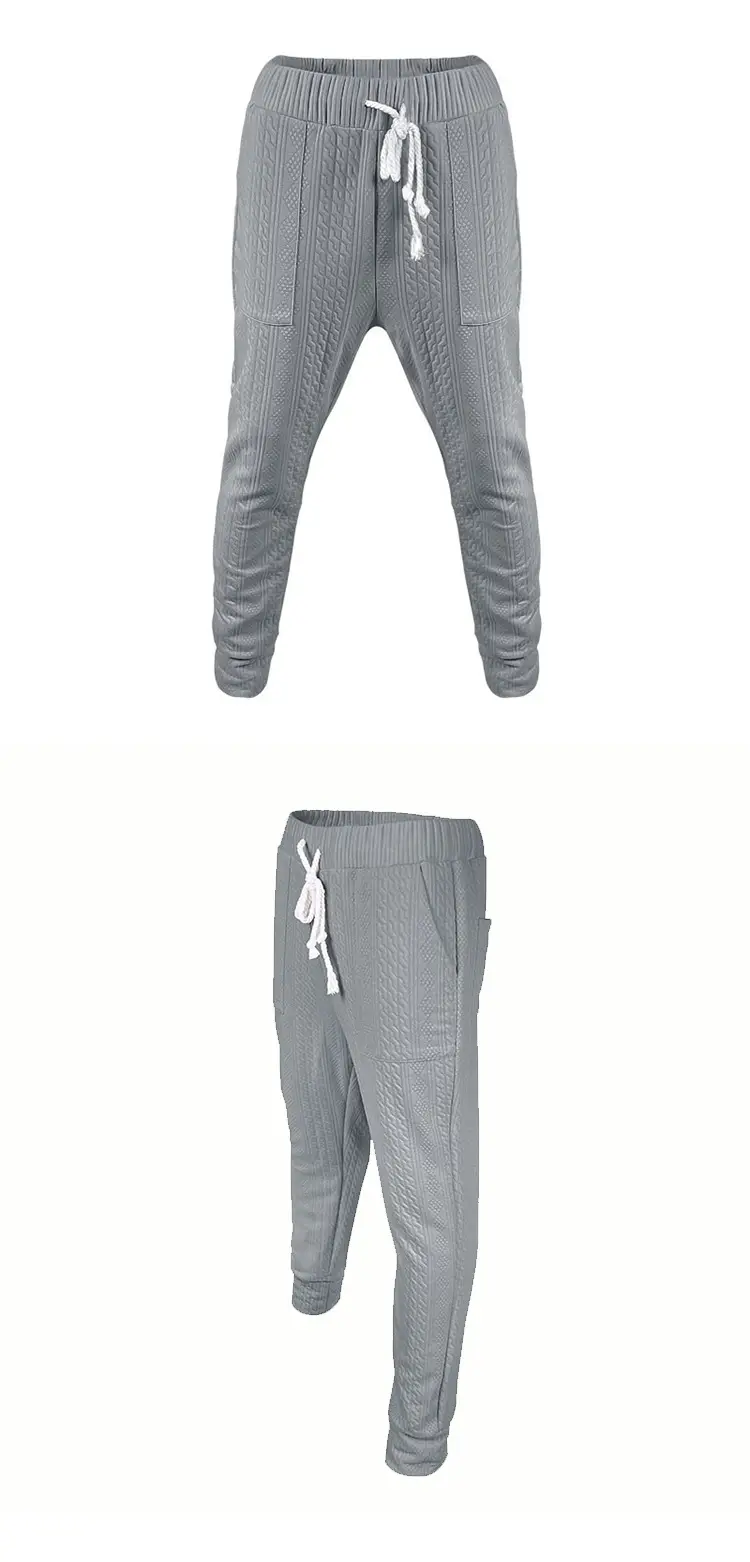 Men's Jacquard Drawstring Pants Large Casual Set — feature 13