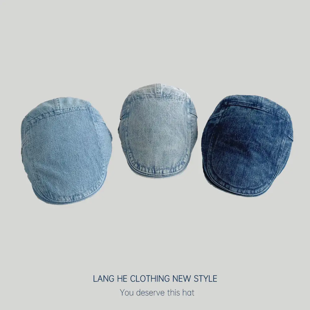 Light Plate Denim Forward Cap Men Women Korean Style - Image 7