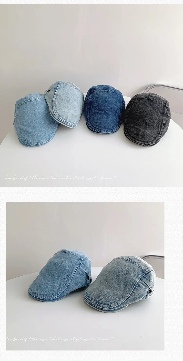 Light Plate Denim Forward Cap Men Women Korean Style — feature 25