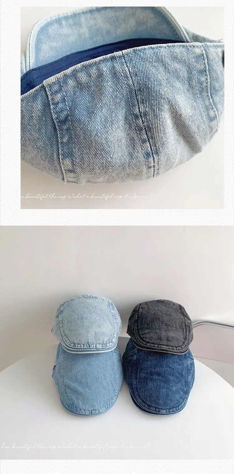 Light Plate Denim Forward Cap Men Women Korean Style — feature 26