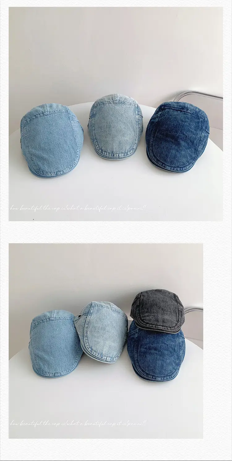 Light Plate Denim Forward Cap Men Women Korean Style — feature 27