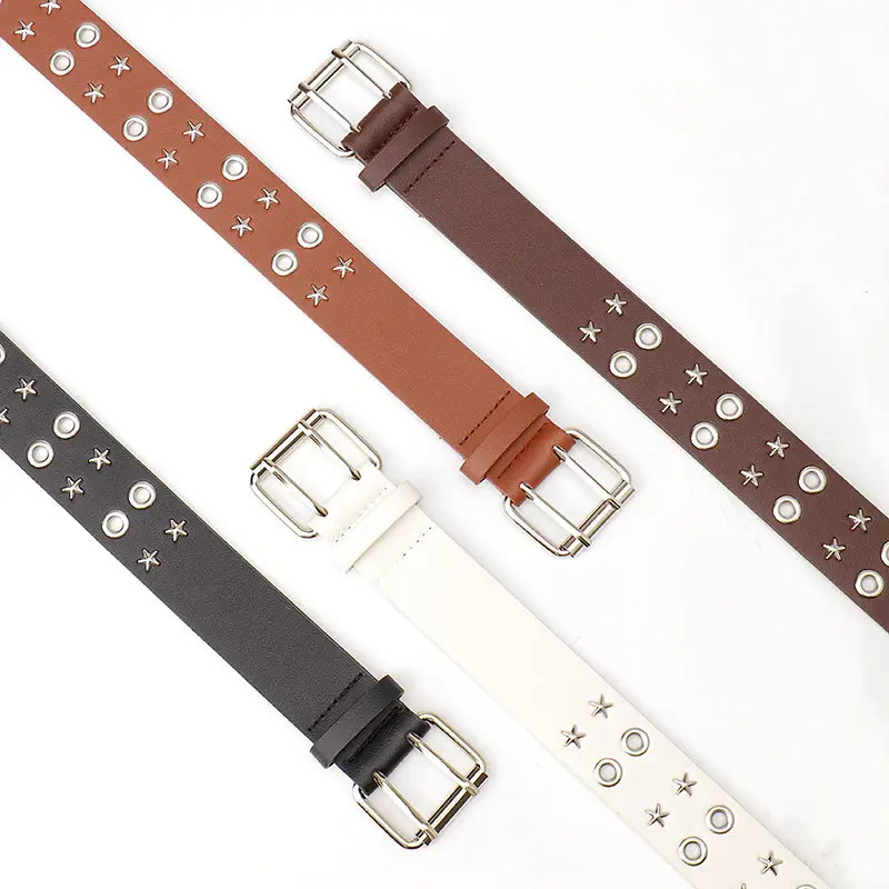 Women's Crossbody Belt with Star Rivets and Buckle - Image 5