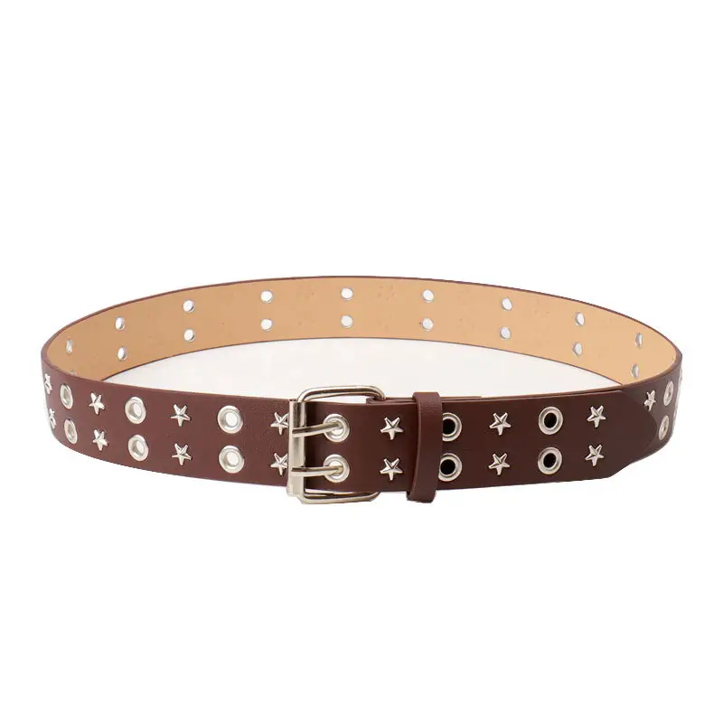 Women's Crossbody Belt with Star Rivets and Buckle - Image 8