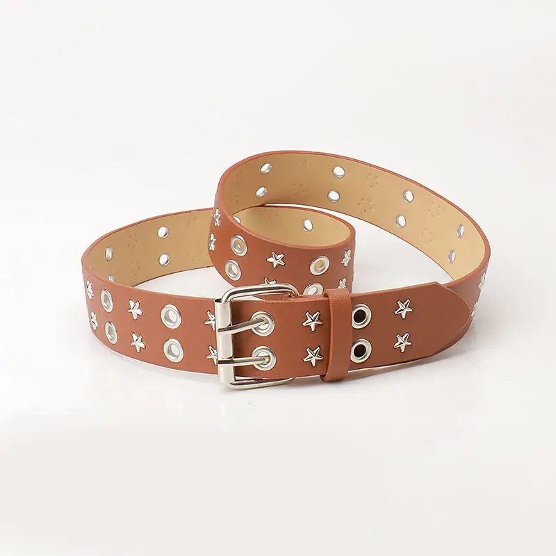 Women's Crossbody Belt with Star Rivets and Buckle - Image 2