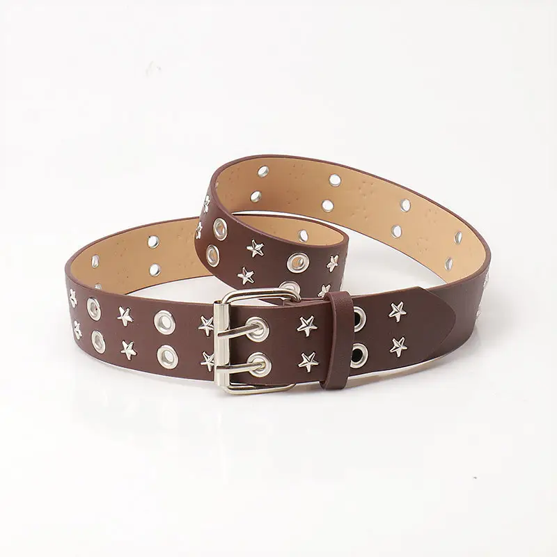 Women's Crossbody Belt with Star Rivets and Buckle - Image 3