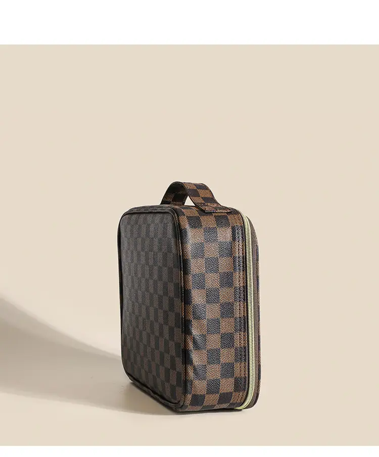 Women's Checkered Cosmetic Bag Large Capacity Handheld Crossbody — feature 12