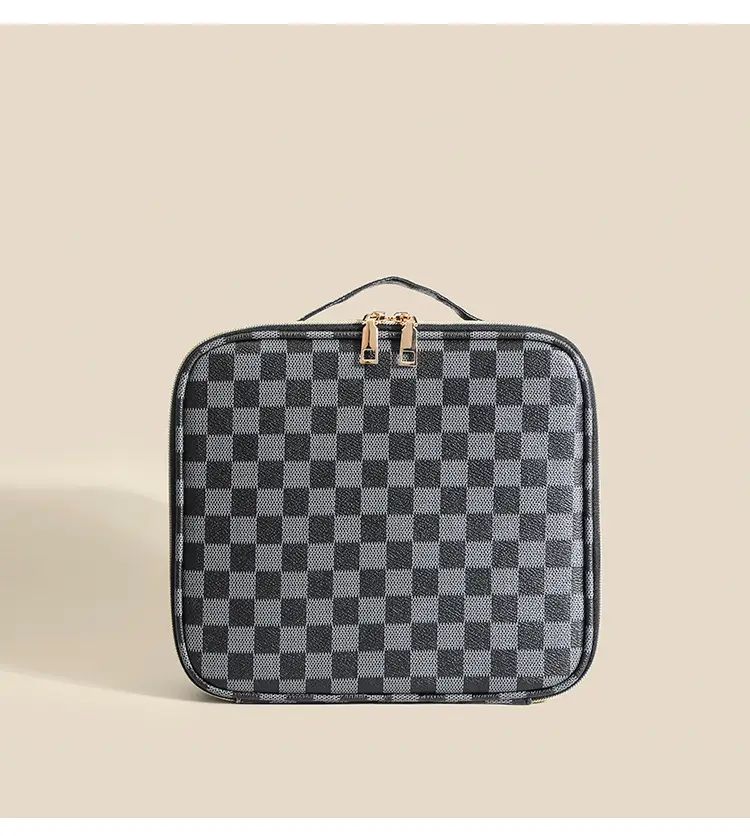 Women's Checkered Cosmetic Bag Large Capacity Handheld Crossbody — feature 15