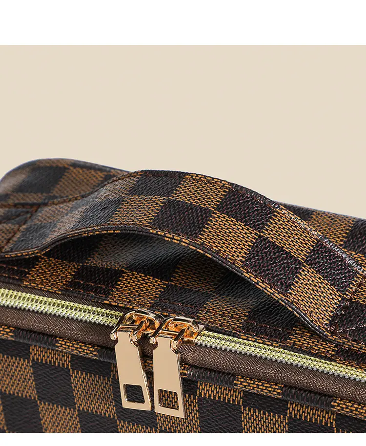 Women's Checkered Cosmetic Bag Large Capacity Handheld Crossbody — feature 20