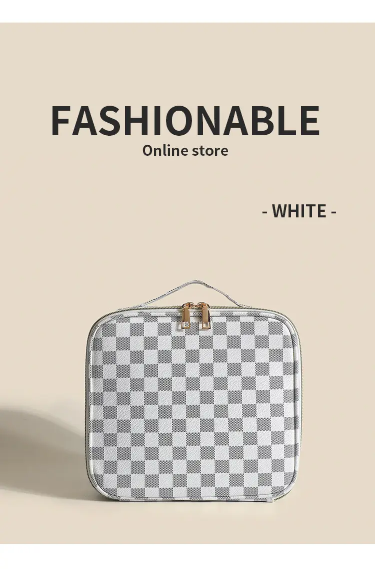 Women's Checkered Cosmetic Bag Large Capacity Handheld Crossbody — feature 8