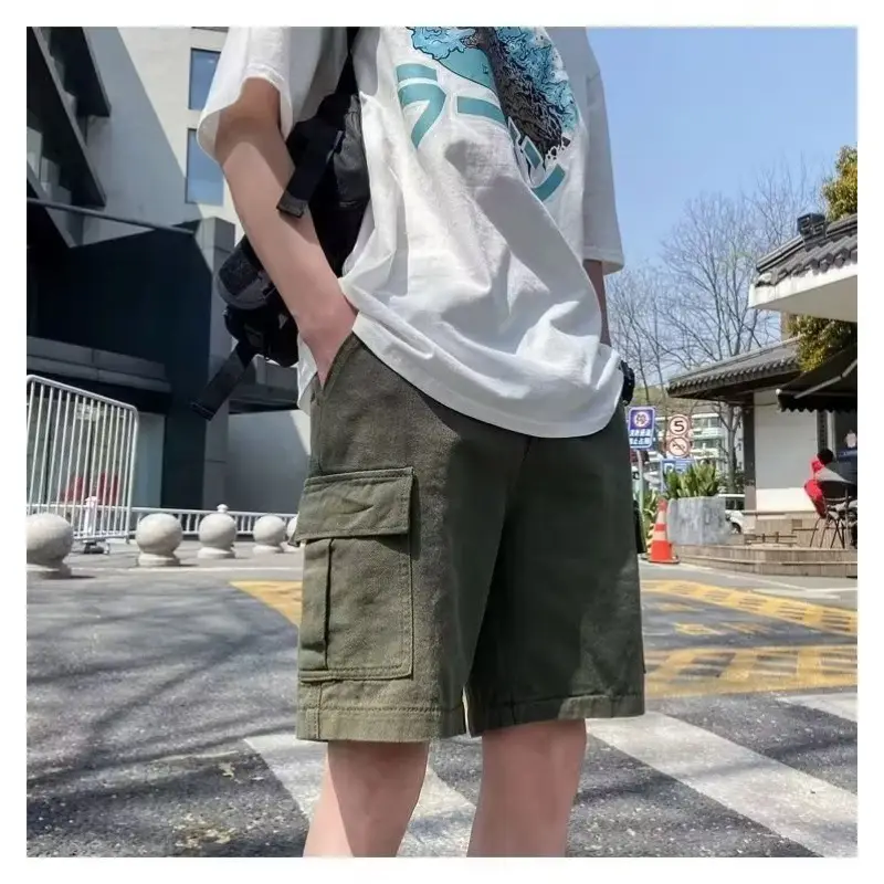 Men's Green Cotton Pocket Shorts All Summer - Image 4