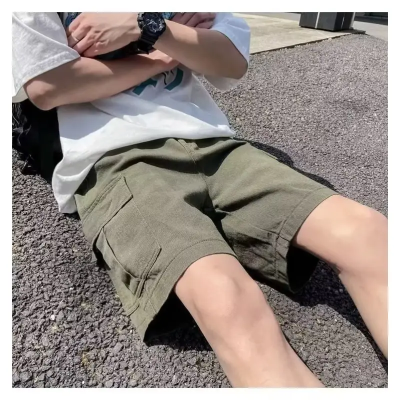 Men's Green Cotton Pocket Shorts All Summer - Image 5