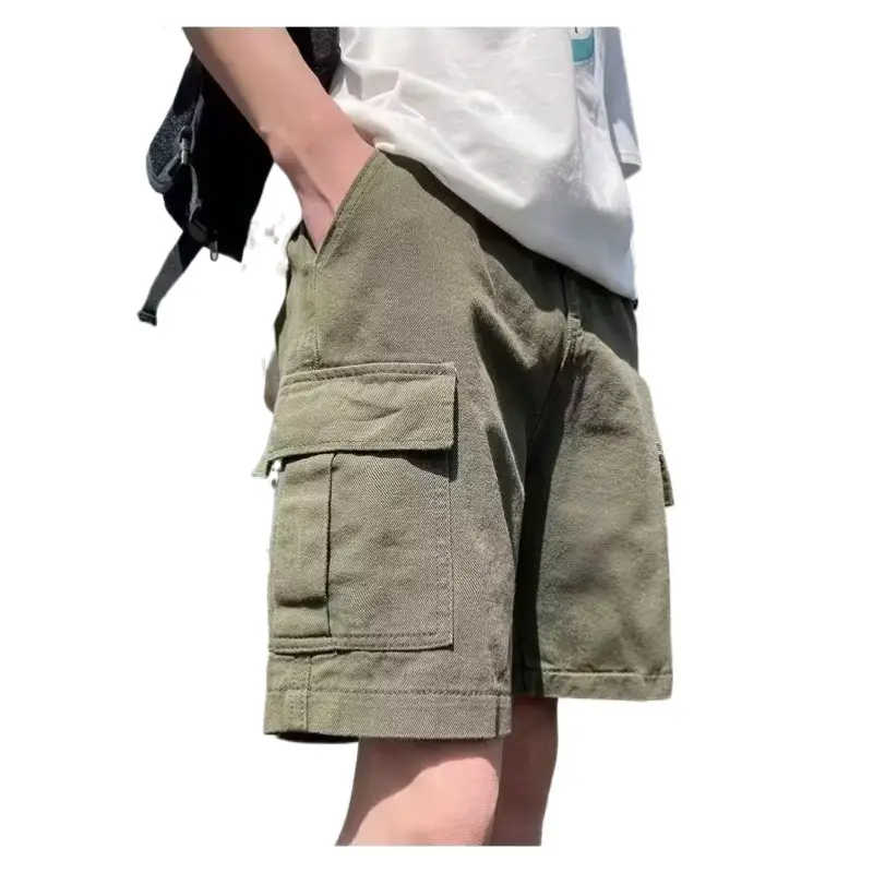 Men's Green Cotton Pocket Shorts All Summer - Image 6