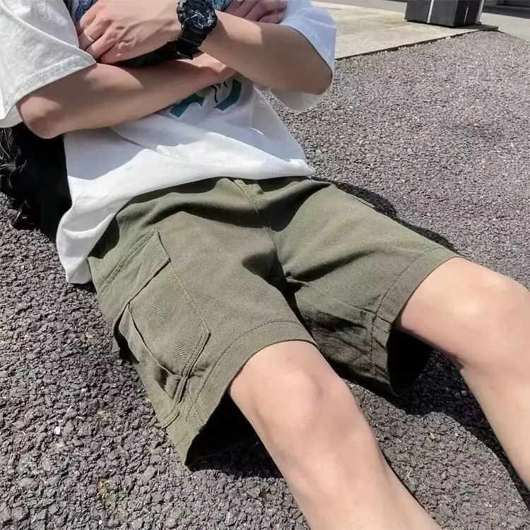 Men's Green Cotton Pocket Shorts All Summer — feature 1