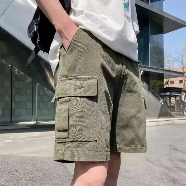 Men's Green Cotton Pocket Shorts All Summer — feature 2