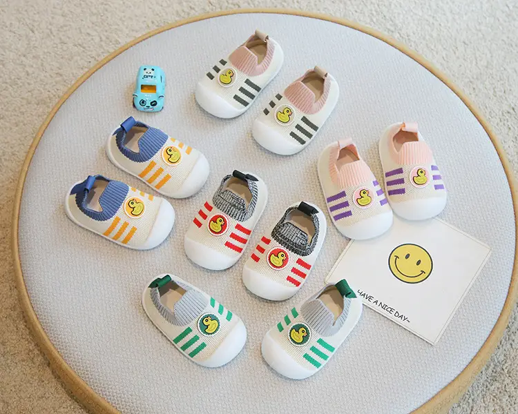 Baby Fly-Knit Shoes Pink Purple Spring Summer — feature 1