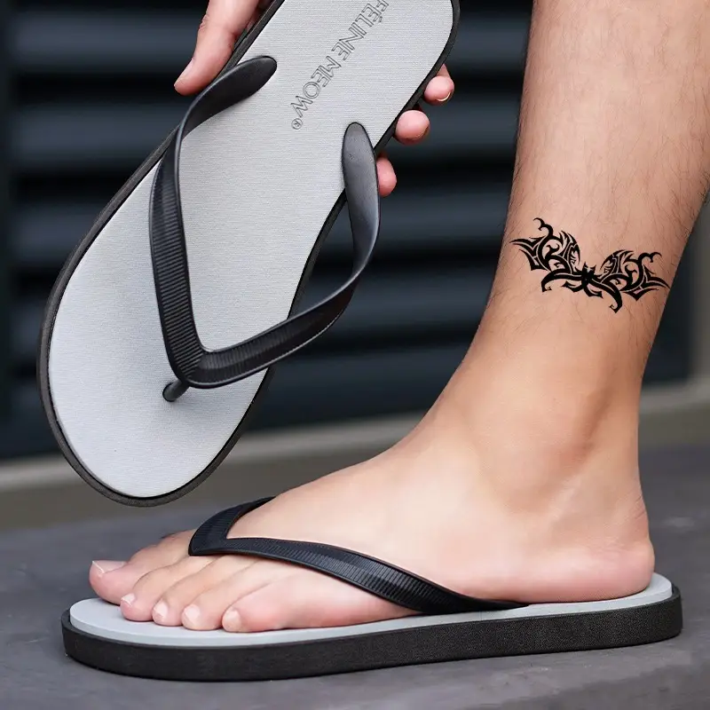 Cross-Border Men's Flip-Flops New Summer Style Solid Color Simple Versatile Fashionable Non-Slip Beach Home Sandals - Image 5