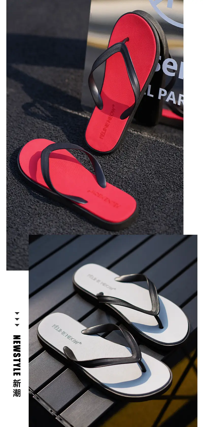 Cross-Border Men's Flip-Flops New Summer Style Solid Color Simple Versatile Fashionable Non-Slip Beach Home Sandals — feature 15